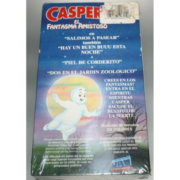 Casper El Fantasma Amistoso En Espanol VHS Vintage 1994 NIP - Picture 2 of 3